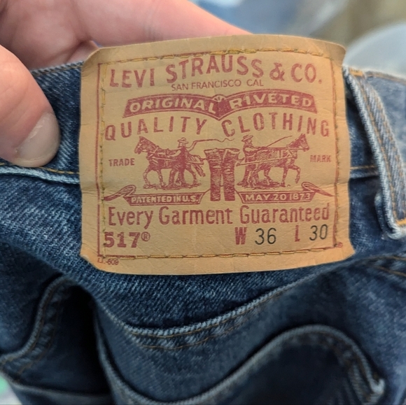 Levi Strauss & Co. 517 boot cut 36x30 men's denim Jeans 100% cotton made in USA - Picture 7 of 8